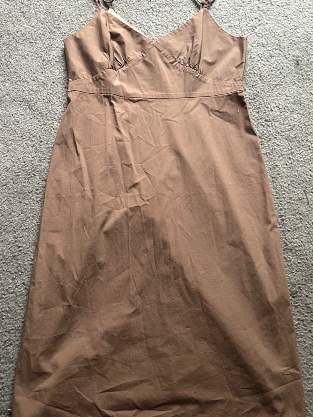 GAP Brown Maxi Slip Dress with V-Neck
